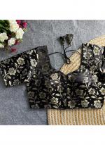 Shimmer Jacquard Black Festival Wear Jacquard Work Readymade Blouse